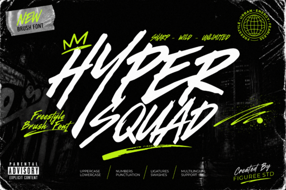 Hyper Squad Font: A Bold Brush Typeface for Creative Makers