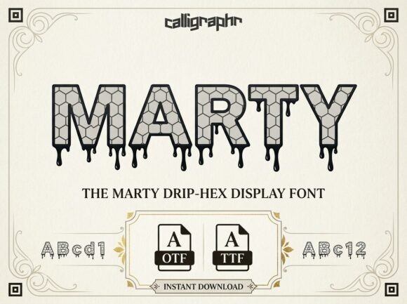 Marty Display Font for Bold Branding and Textured Typography