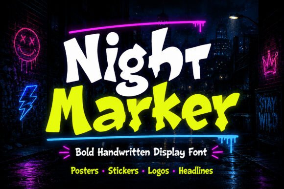 Night Marker Font for Playful Branding and Creative Projects